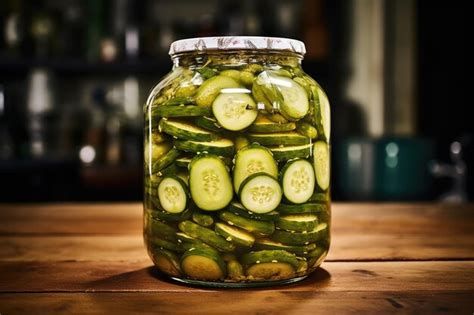 Premium Ai Image Homemade Fermented Pickled Cucumbers In A Jar