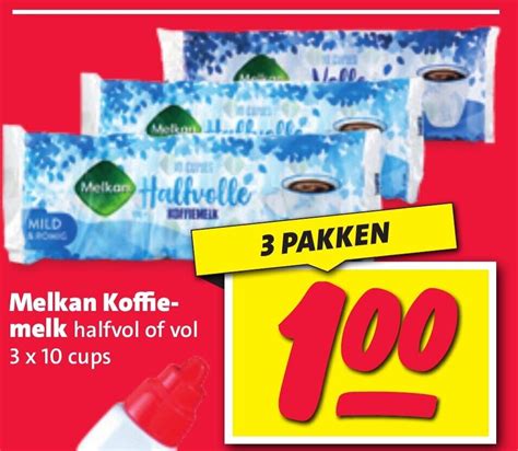 Melkan Koffie Melk Halfvol Of Vol 3 X 10 Cups Aanbieding Bij Nettorama