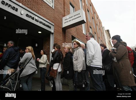 Long Queues Outside Molesworth Street Passport Office In Dublin Hi Res