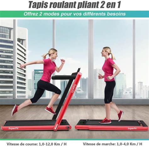 Costway Tapis De Course Marche Pliable Contr L Par App Bluetooth Km