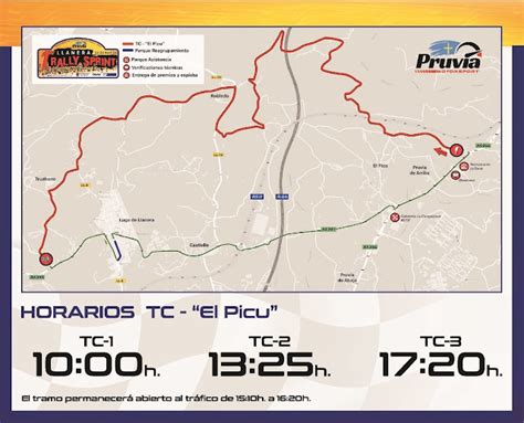 Mapa Y Horarios Del Tramo El Picu Del Rallysprint De Llanera