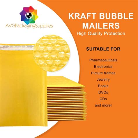 Avg Packaging Supplies Sobres Acolchados Con Burbujas De Papel Kraft