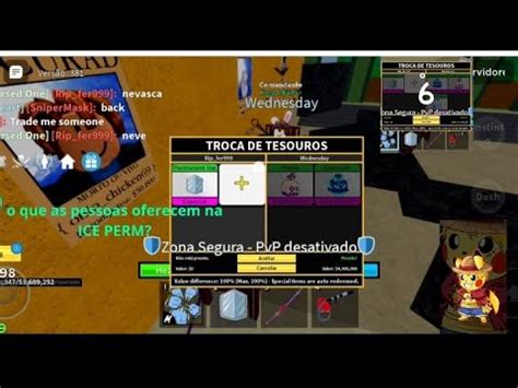 O Que As Pessoas Oferecem Na Ice Perm Blox Fruits Youtube