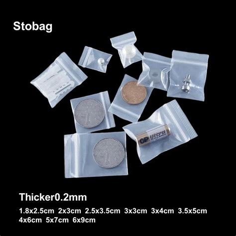 Stobag Pcs Transparent Mini Small Ziplock Plastic Bags Jewelry Gift