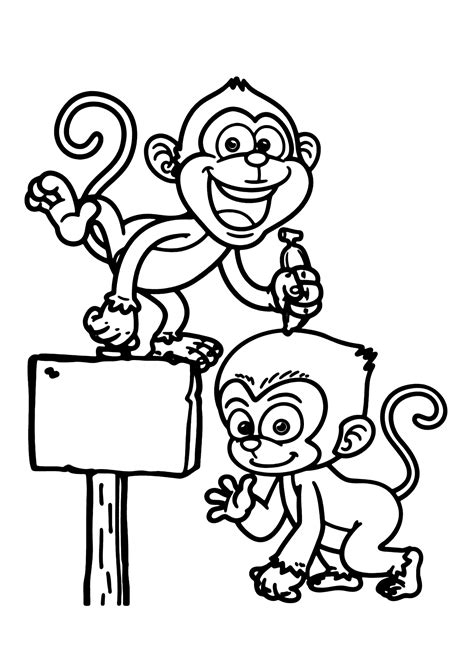 Macacos Amigos Para Colorir Imprimir Desenhos