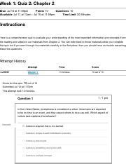 Week 1 Quiz 2 Chapter 2 MKTG 4120 Section 007 Consumer Behavior