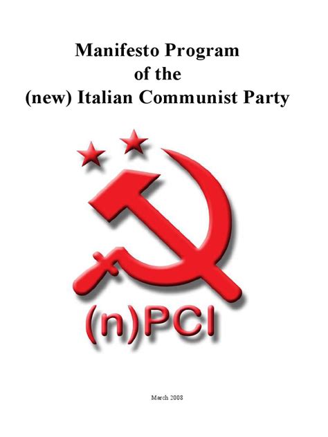 (New) Italian Communist Party - Manifesto Program of the (New) Italian ...