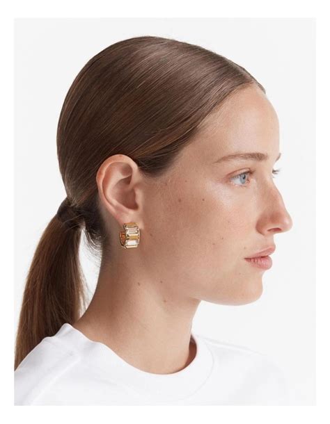 Mimco Descent Hoop Earrings In Gold Myer