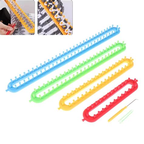 Cheap Rectangle Scarf Knitting Loom Kit Set Sewing Needle Scarves Diy