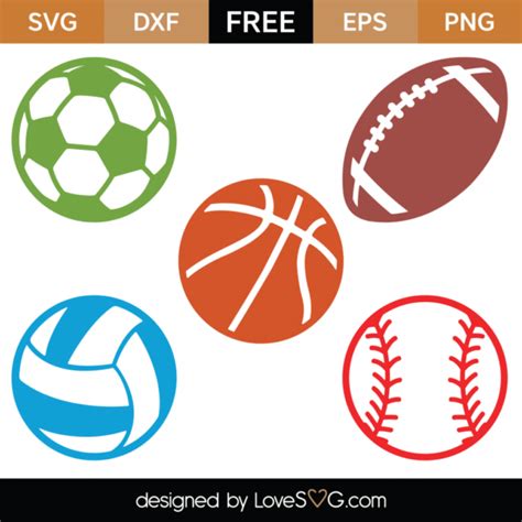 Free Sports Balls SVG Cut File Lovesvg