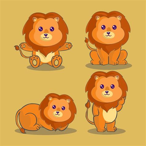 Premium Vector Cute Lion Pictures