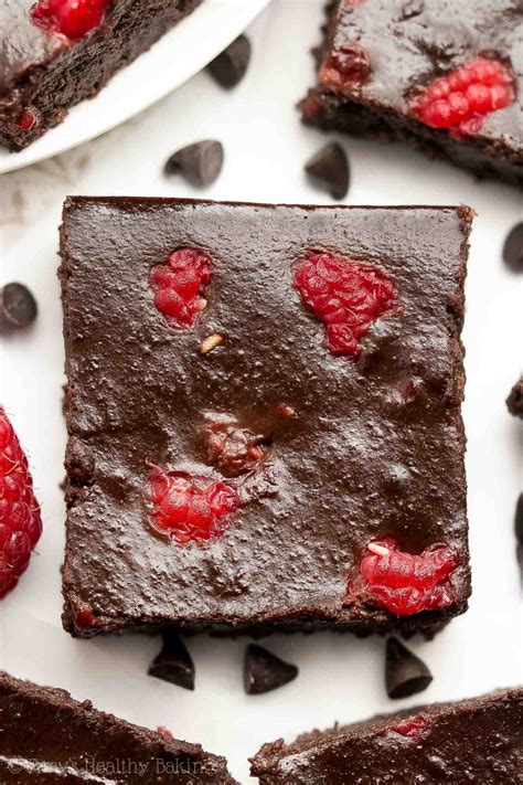 Healthy Small Batch Fudgy Dark Chocolate Raspberry Brownies Amys Healthy Baking