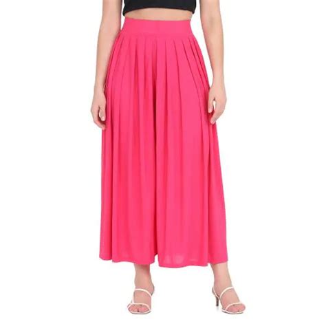 Buy Buynewtrend Pink Solid Lycra Flared Full Length Women Palazzo Pant Online At Best Prices In