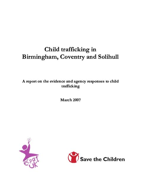 Child Trafficking In Birmingham Coventry And Solihull A Report On The