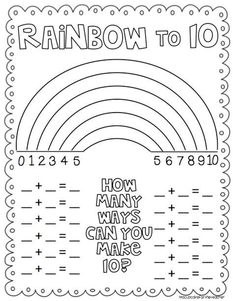 Rainbow To 10 Worksheet