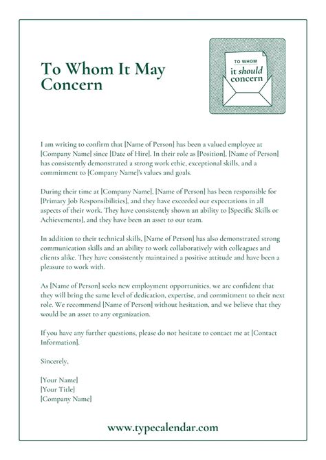 Free Printable To Whom It May Concern Cover Letter 55 Off