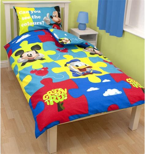 Disney Character World Mickey Mouse Puzzled Single Rotary Duvet Set