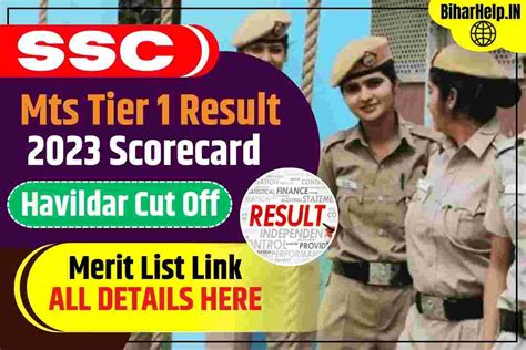 Ssc Mts Tier Result Scorecard Havildar Cut Off Merit List Link