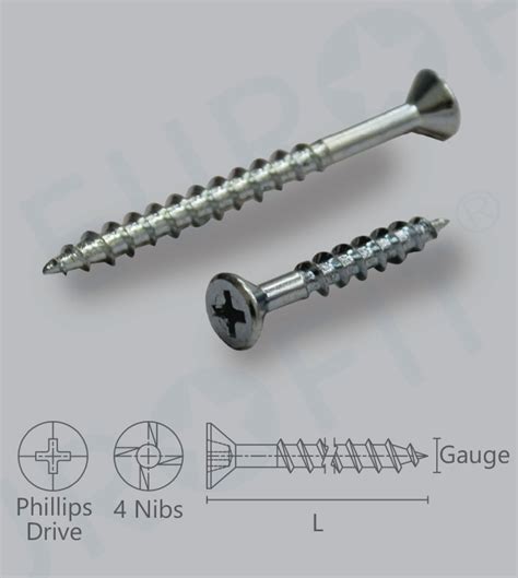 Chip Countersunk Screws Chipboard Flat Head Phillips Drive Eurofit Hardware