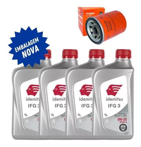 Kit Filtro Honda Óleo 0w20 Idemitsu Civic Crv Fit City Hrv