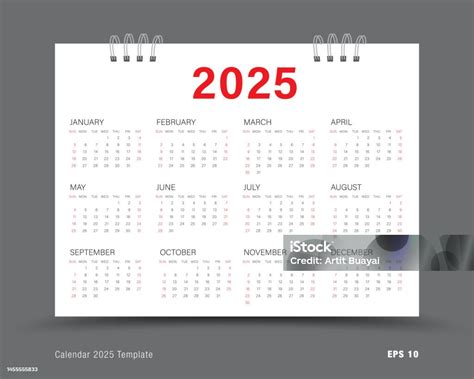 Vektor Template Kalender 2025 Set 12 Kalender Pada Tahun 2025 Kalender