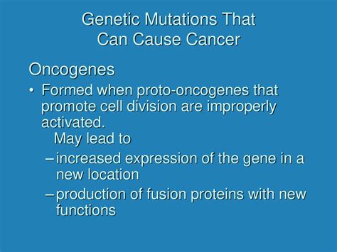 Alterations In The Cell Cycle And Gene Mutations That Cause Cancer