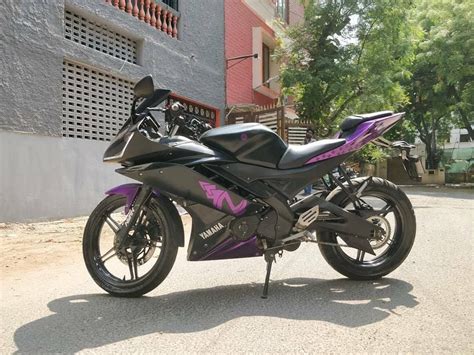 Satin Black And Glossy Purple Yamaha R15 V2 By A Wraps Purple