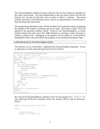 Non Linearequationsmatlab PDF