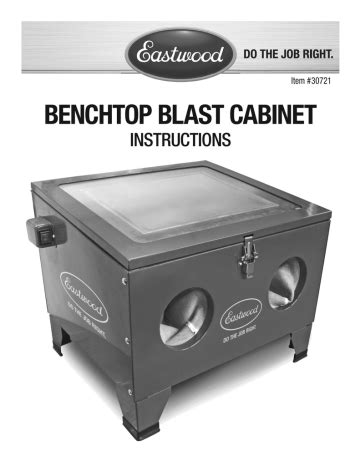 Eastwood Benchtop Blast Cabinet Instructions Manualzz