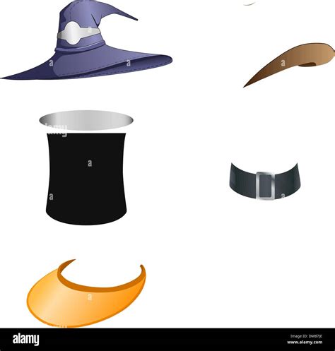 Vector Set Various Hats Cut Out Stock Images And Pictures Alamy