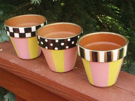 Hand Painted Terra Cotta Pots Set Of Terracotta Pots Painted