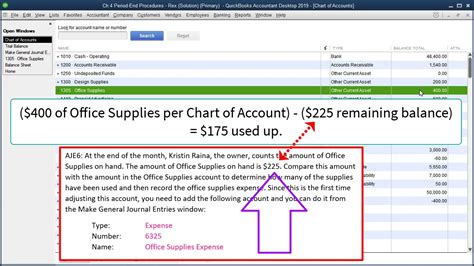 Quickbooks Adjusting Journal Entry 6 Office Supplies Youtube