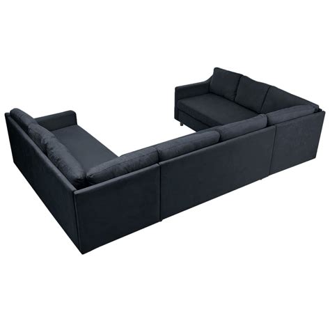 Pieces Upholstered U Shaped Large Sectional Sofa Modern Furniture