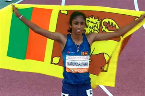 Lankan athlete Tharushi Karunarathna bags Gold medal at the 20th Asian ...