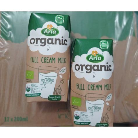 Jual ARLA Organic UHT Full Cream 12x200ml In Karton Shopee Indonesia