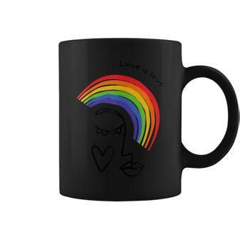 Paz Amor Orgullo Arco Iris Bandera Lgbt Gay Orgullo Taza de café