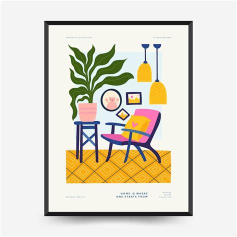 Premium Vector Interior Posters Template Modern Trendy Minimal Style