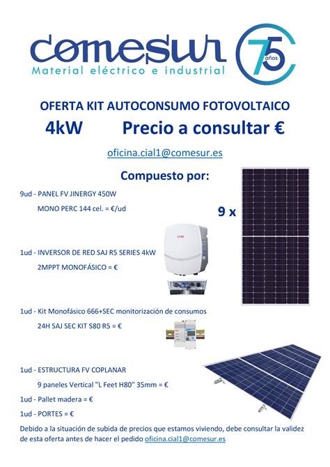 Oferta Kit Autoconsumo Fotovoltaico Kw Comesur