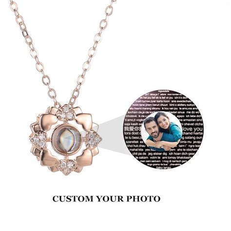 A Xdksjk Custom Photo Projection Necklace Personalized I Love You