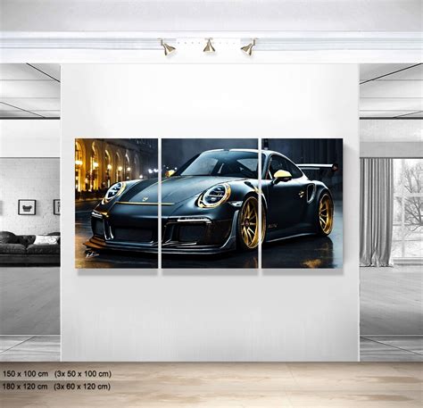 Porsche 911 Leinwand Bilder Abstrakt Wandbilder XXL Wohnzimmer Modern