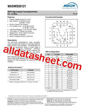 MASWSS0121 Datasheet PDF M A Technology Solutions Inc