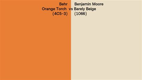 Behr Orange Torch 4C5 3 Vs Benjamin Moore Barely Beige 1066 Side By