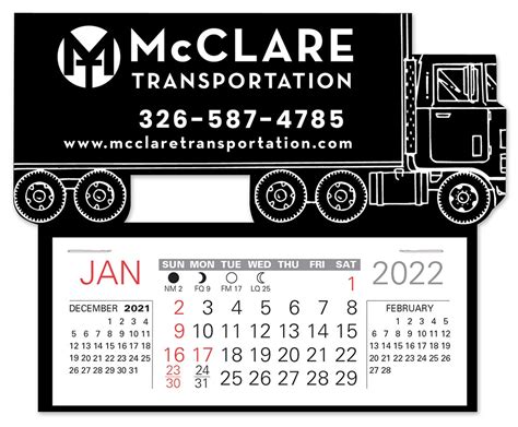 Semi Truck Easy Stick™ Calendar 713 Custom Printed Sticky Adhesive