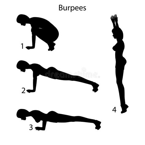 Burpees Exercise Illustration Stock Vector Illustration Of Shape