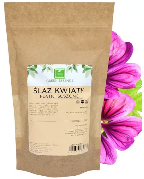 Ślaz kwiat suszony naturalna malwa dzika 50 g sklep zielonaesencja pl