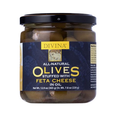 7.8 oz Feta Cheese Stuffed Green Olives by Divina - Thrive Market