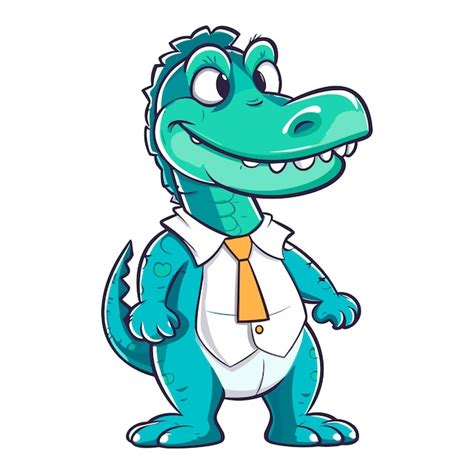 Ilustra O De Personagem De Crocodilo Fofo De Desenho Animado Vetor