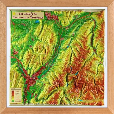 Carte En Relief Du Massif De Chartreuse Et Belledonne GeoRelief