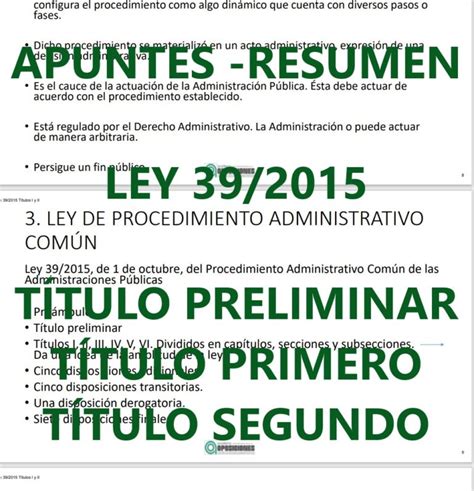 APUNTES RESUMEN LEY 39 2015 de Procedimiento Administrativo Común de