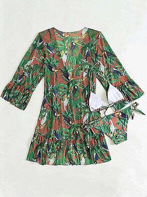 Tropical Triangle Bikini Swimsuit Kimono Ebay